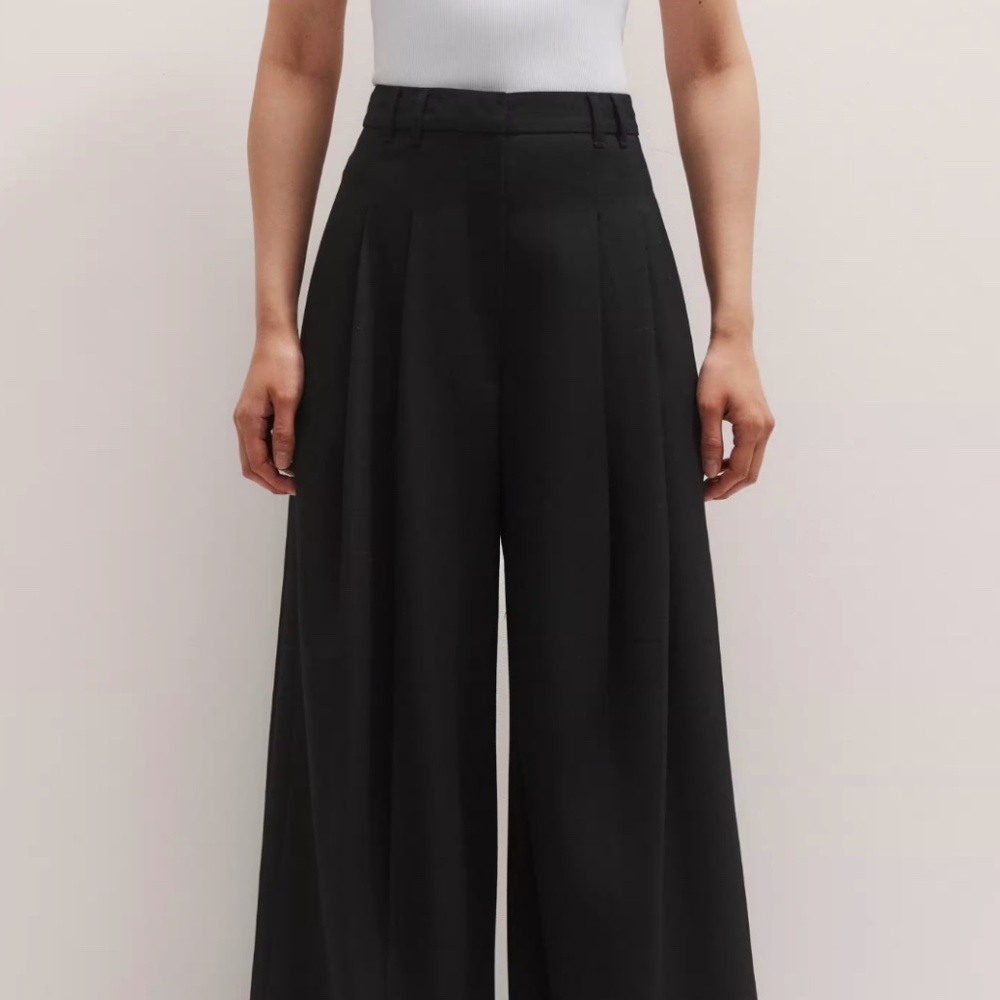ME+EM, Black, Wide Leg, Wool Blend, Pants, Size 2/4  (Sz 4 alter waist to sz 2) - Picture 2 of 15